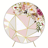 Chic Rose and Gold Geometric Round Backdrop for Elegant Party