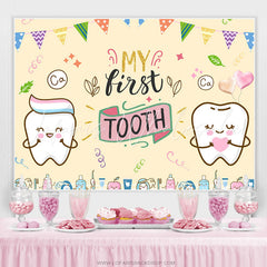 Lofaris Children 1st Birthday Backdrop For First Tooth Party