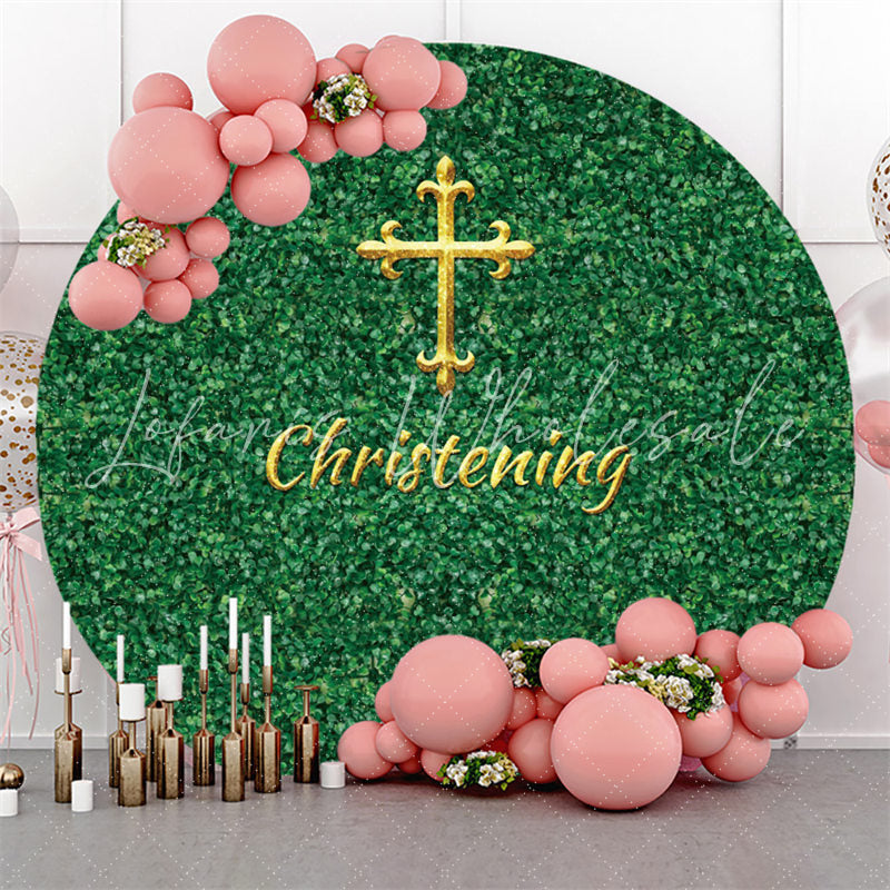 Lofaris Christening And Grassland Happy Birthday Circle Backdrop