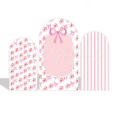 Christening Pink Flora Flower Birthday Party Arch Backdrop Wall Cloth Cover