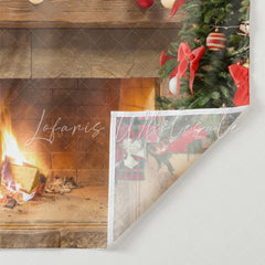 Lofaris Christmas Backdrop with Warm Fireplace Bonfire
