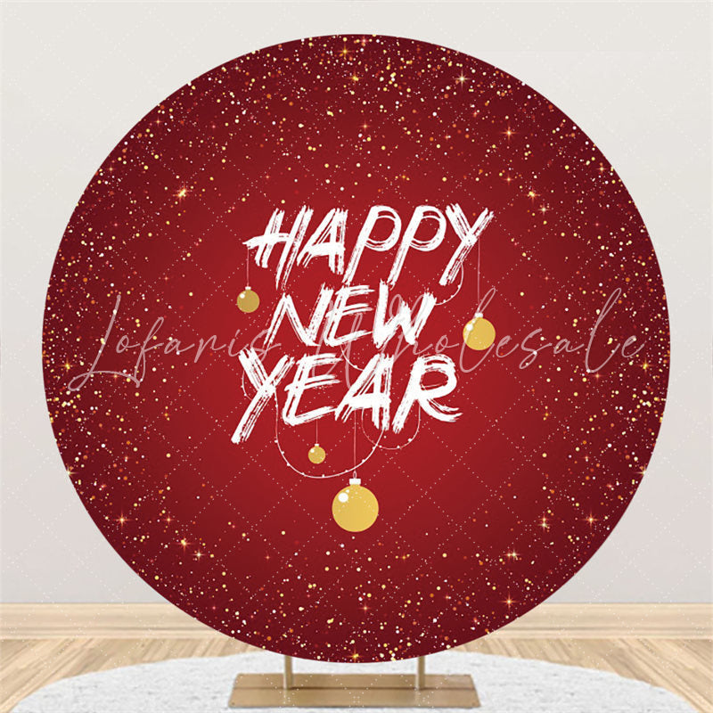 Lofaris Christmas Balls Holiday Circle Happy New Year Backdrop