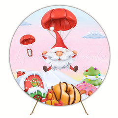 Christmas Candy Round Backdrop for Holiday Celebration