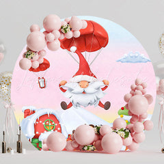 Christmas Candy Round Backdrop for Holiday Celebration