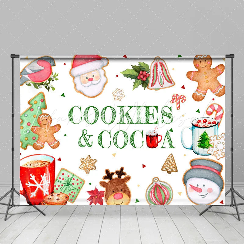 Lofaris Christmas Cookies And Cocoa Gingersnap Backdrop For Party