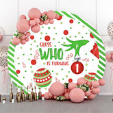 Lofaris Christmas Dots Round Happy 1st Birthday Backdrop