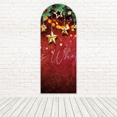 Christmas Festive Red Green Sparkle Arch Backdrop For Holiday Event