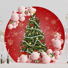 Christmas Holiday Magic Round Backdrop For Festive Party Decor