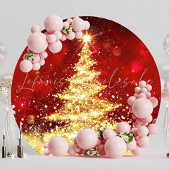 Christmas Pine Tree Round Backdrop for Festive Spirit
