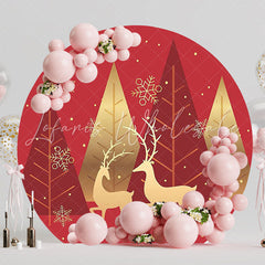 Christmas Reindeer Round Backdrop for Festive Holiday Party