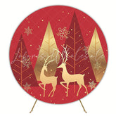 Christmas Reindeer Round Backdrop for Festive Holiday Party