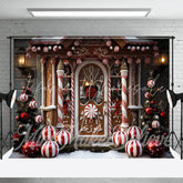 Lofaris Christmas Tree Candy House Photography Backdrop