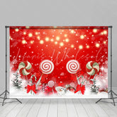 Lofaris Christmas Tree Candy Red Bokeh Backdrop for Party
