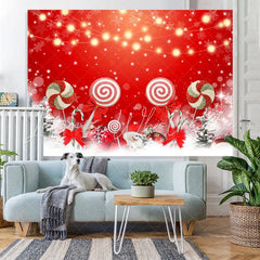 Lofaris Christmas Tree Candy Red Bokeh Backdrop for Party