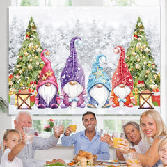 Lofaris Christmas Tree Colored Santa Claus Backdrop