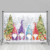 Lofaris Christmas Tree Colored Santa Claus Backdrop