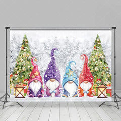 Lofaris Christmas Tree Colored Santa Claus Backdrop
