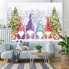 Lofaris Christmas Tree Colored Santa Claus Backdrop