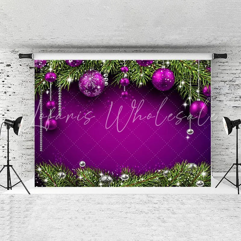 Lofaris Christmas Tree Decoration Balls Glitter Photo Backdrops