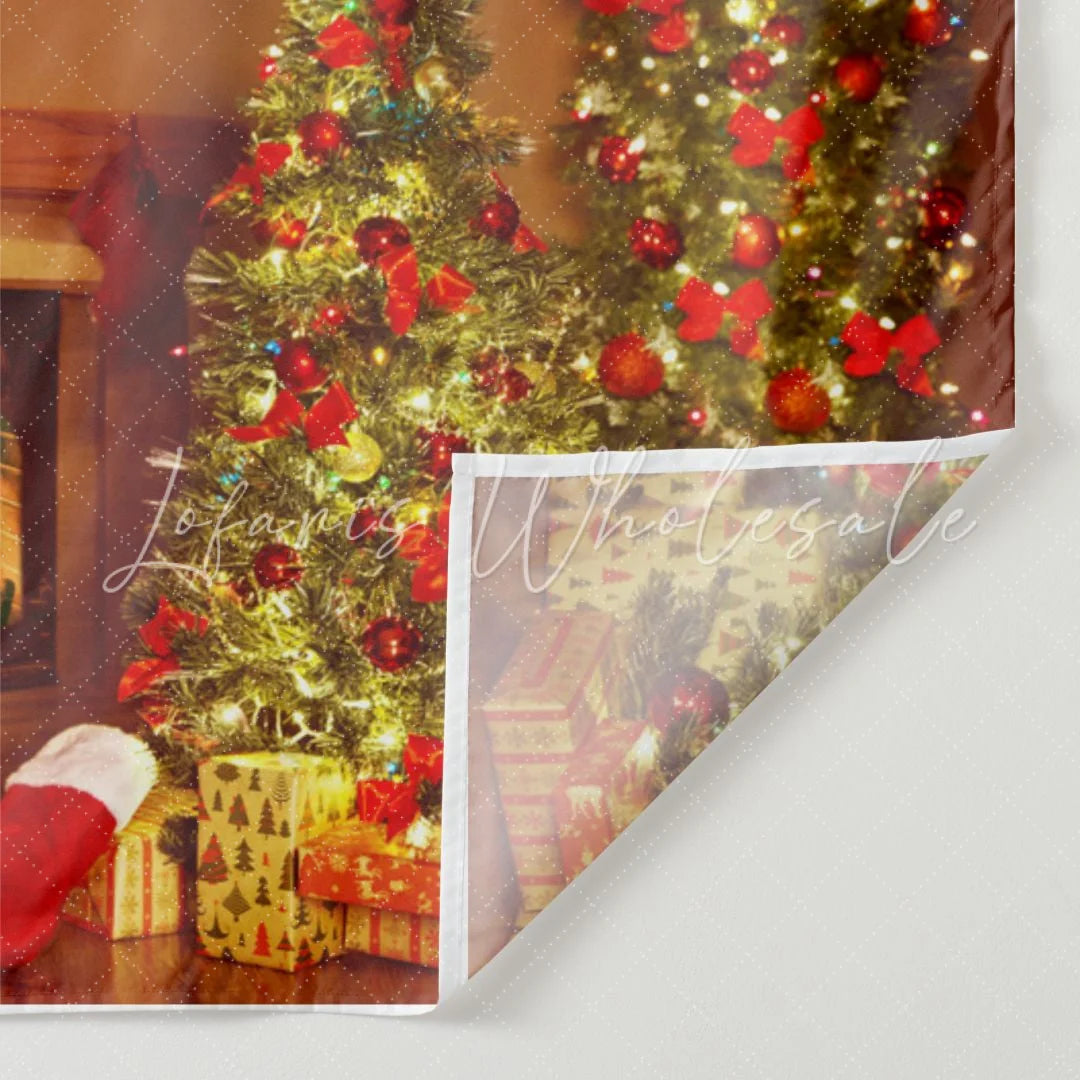 Lofaris Christmas Tree Fireplace Holiday Backdrop