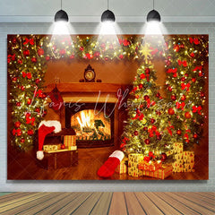Lofaris Christmas Tree Fireplace Holiday Backdrop