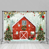 Lofaris Christmas tree in the snow red house backdrop