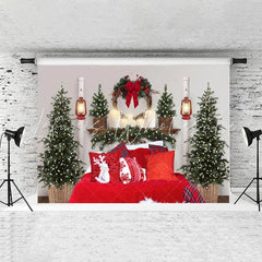 Lofaris Christmas Tree Red Blanket Backdrop For Party