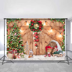Lofaris Christmas Tree Stripe Gift Party Backdrop