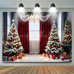 Lofaris Christmas Tree Window Gifts Photoshoot Backdrop