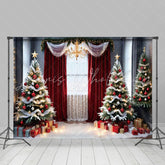 Lofaris Christmas Tree Window Gifts Photoshoot Backdrop