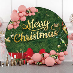 Lofaris Christmas Tree With Bowknot Circle Backdrop Cover
