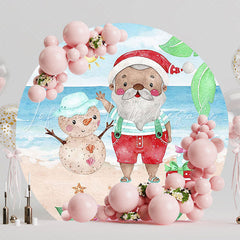 Christmas Tropical Round Backdrop for Tropical Party