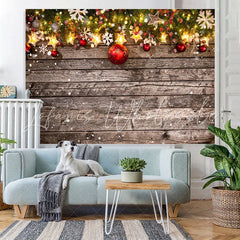 Lofaris Christmas Wood Glitter Snowflake Photo Backdrop for Holiday