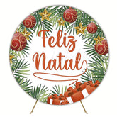 Christmas Wreath Festive Round Backdrop for Holiday Season