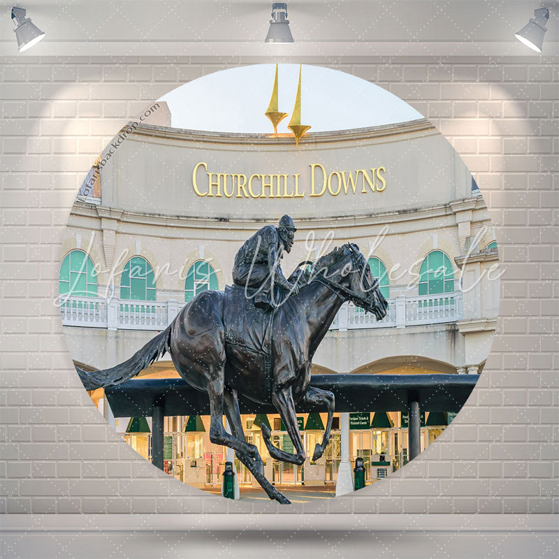 Lofaris Churchill Downs Building Statue Kentucky Day Backdrop