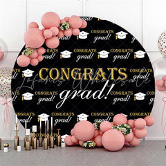 Lofaris Circle Bachelor Cap Congrats Grad Party Backdrop Decoration