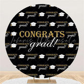 Lofaris Circle Bachelor Cap Congrats Grad Party Backdrop Decoration