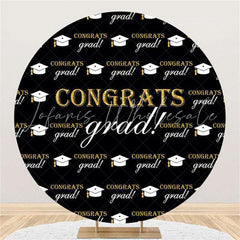 Lofaris Circle Bachelor Cap Congrats Grad Party Backdrop Decoration