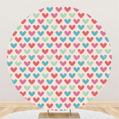 Lofaris Circle Blue Pink Love Happy Birthday Backdrop For Party