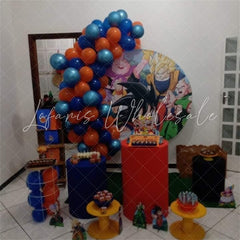 Lofaris Circle Cartoon Character Round Boys Birthday Backdorp