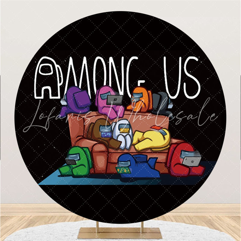 Lofaris Circle Cartoon Games Happy Birthday Backdrop For Boy