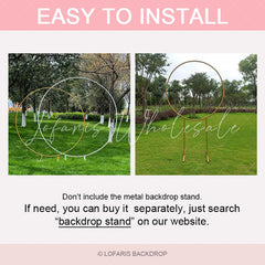 Lofaris Circle Cartoon Glitter Girls Birthday Party Backdrop