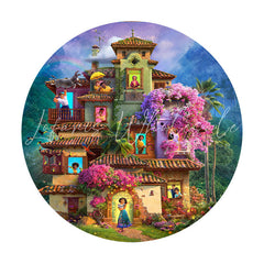 Lofaris Circle Cartoon Magic Forest House Birthday Backdrop Banner