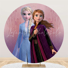 Lofaris Circle Cartoon Princess Happy Girls Birthday Backdrop