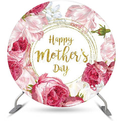 Lofaris Circle Floral Gold White Happy Mothers Day Backdrop