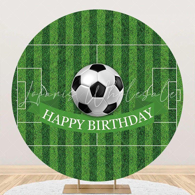 Lofaris Circle Football Field Stripe Backdrop For Birthday