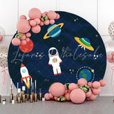 Lofaris Circle Galaxy Planets Astronaut Rocket Boys Backdrop