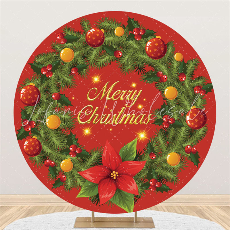 Lofaris Circle Glitter Christmas Backdrop For Holiday Party