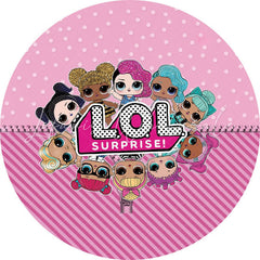 Lofaris Circle Glitter Girls Round Pink Birthday Backdrops