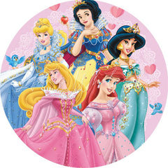 Lofaris Circle Glitter Princess Pink Birthday Backdrop For Girl